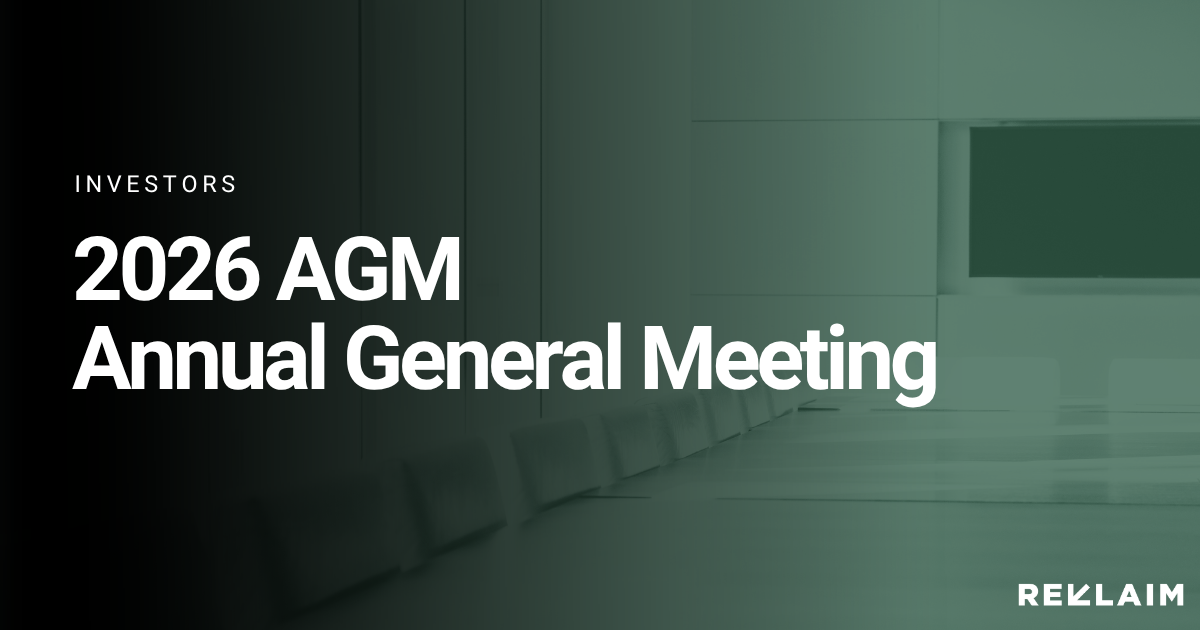 Reklaim LTD Announces Annual General Meeting Date